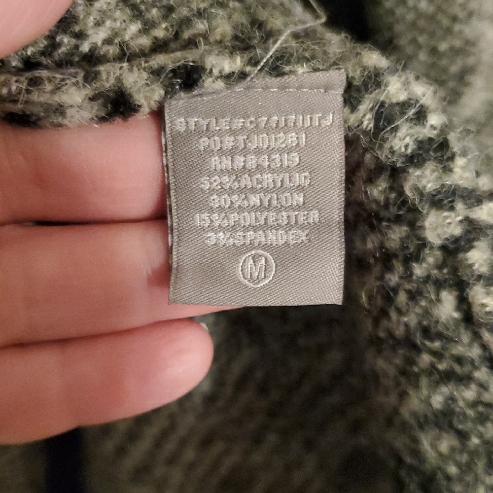 Cyrus Gray Cardigan Sweater with Open Front and Shawl Collar - Picture 3 of 6
